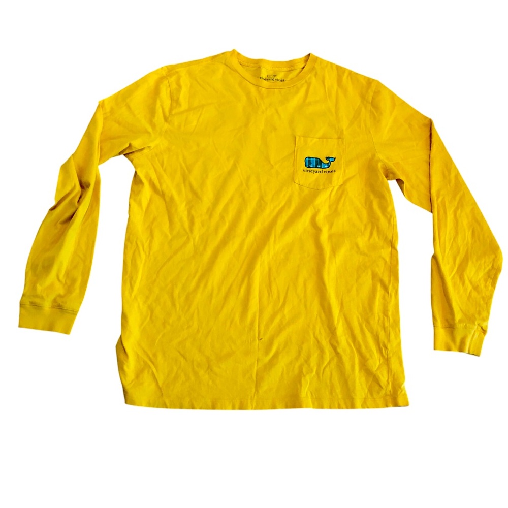 VINEYARD VINES Yellow Gold Crewneck Pullover Long Sleeve T- Shirt